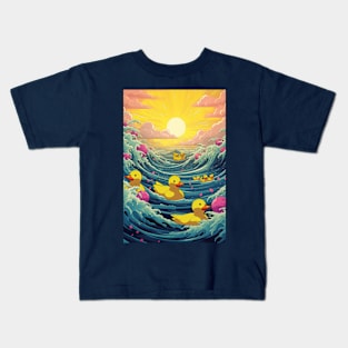 The Great Wave off ducks Kids T-Shirt